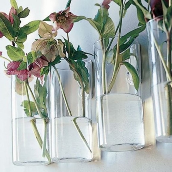 Pottery Barn | Simple Wall Mount Vase Set of 2 *only one nail!!* - Picture 1 of 10